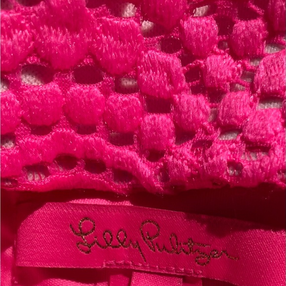 LillyPulitzer Jade hot pink off the shoulder women’s dress. - Picture 3 of 5